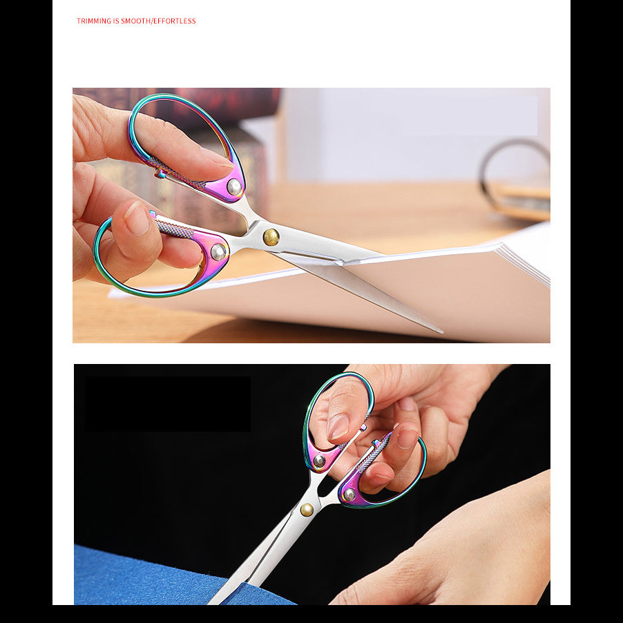 DRAGONSMILE Stainless Steel Scissors with Gold Titanium Coated Handles