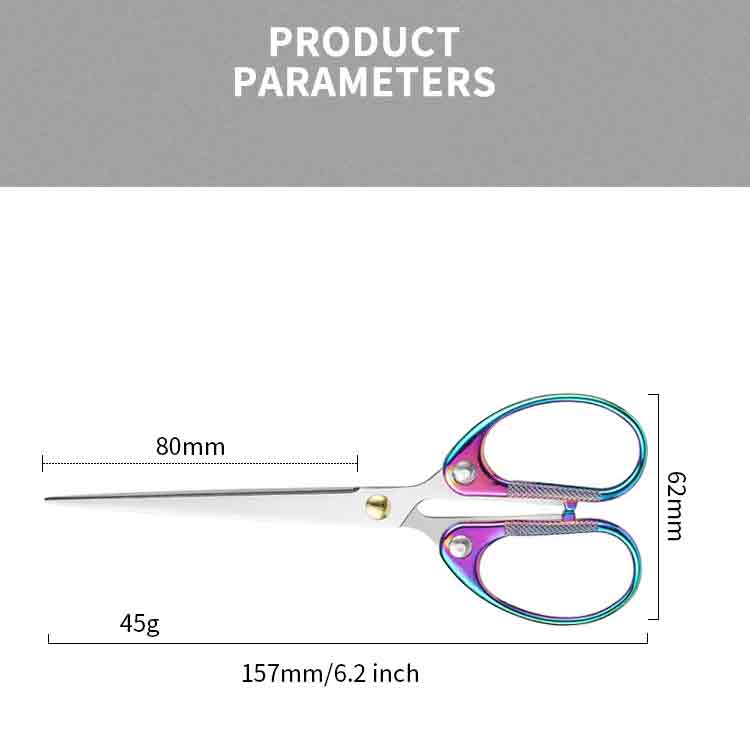 DRAGONSMILE Stainless Steel Scissors with Gold Titanium Coated Handles