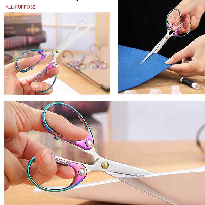 DRAGONSMILE Stainless Steel Scissors with Gold Titanium Coated Handles