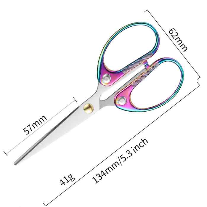 DRAGONSMILE Stainless Steel Scissors with Gold Titanium Coated Handles