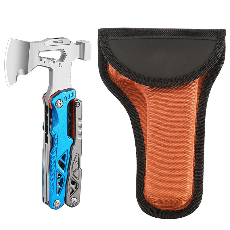 DRAGONSMILE 17-in-1 Multifunctional Outdoor Tool Axe with Hammer, Plier, wrenches, utility knife, saw