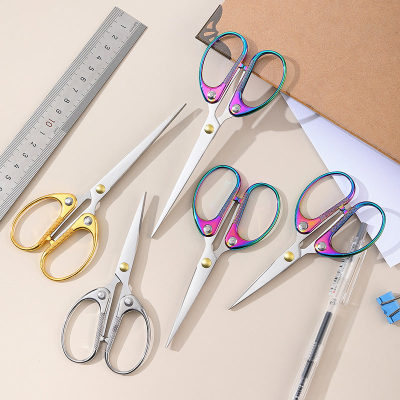 DRAGONSMILE Stainless Steel Scissors with Gold Titanium Coated Handles