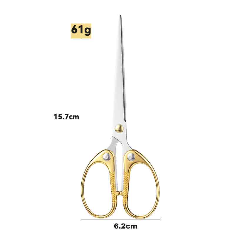 DRAGONSMILE Stainless Steel Scissors with Gold Titanium Coated Handles