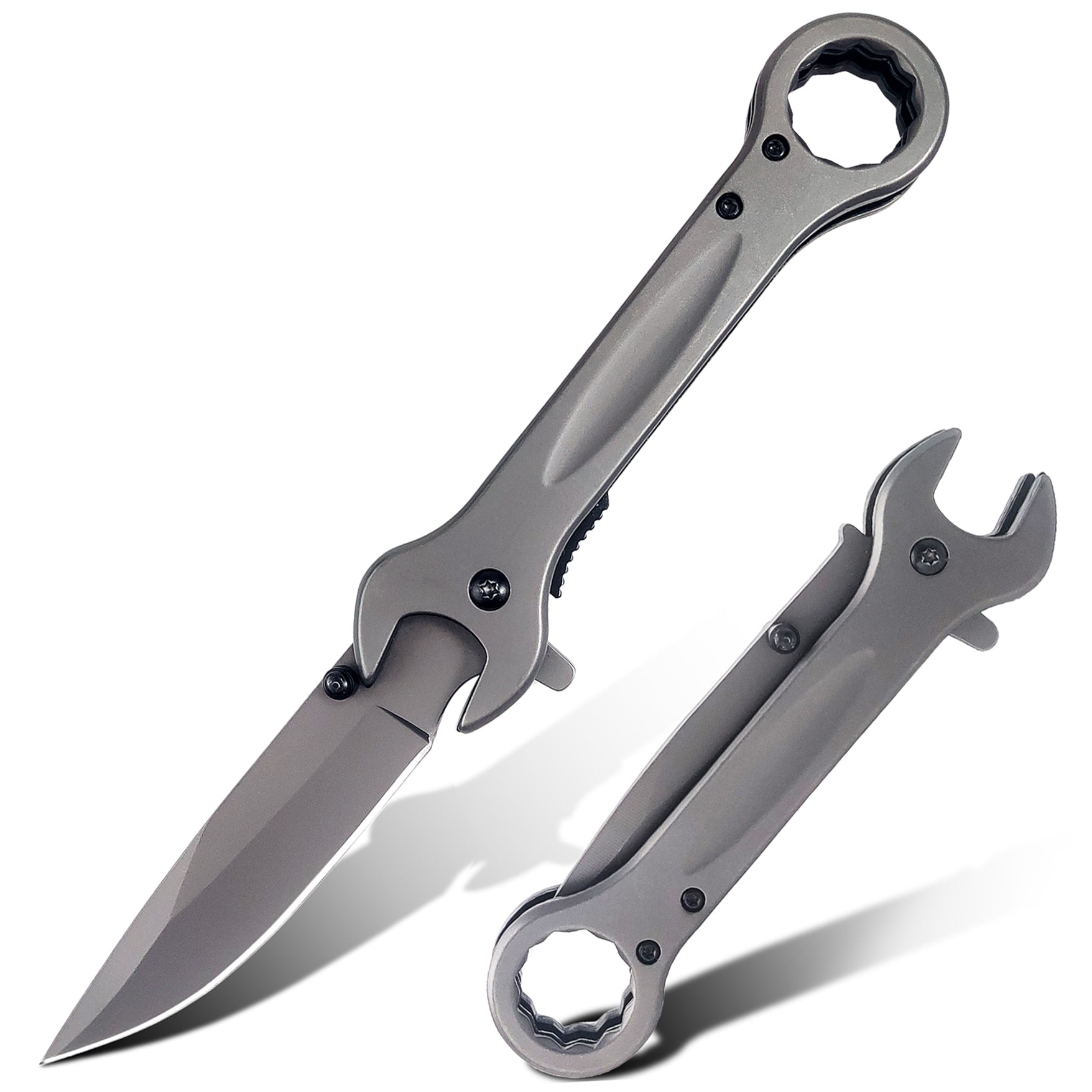 DRAGONSMILE Pocket Knife, Unique Utility Folding Knife with 14mm and 17mm wrenchs