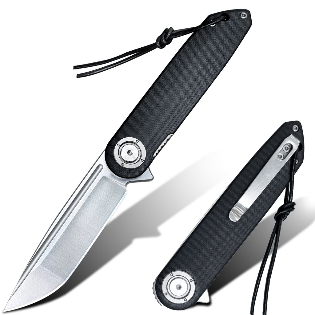 DRAGONSMILE Pocket Folding Knife, 3.5" 14C28N Blade edc Knife with G10 Handle