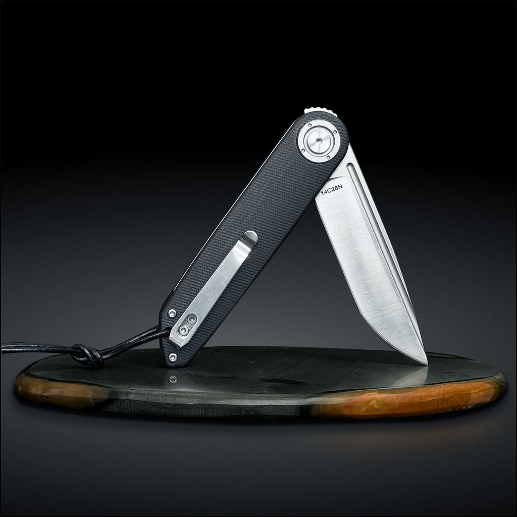 DRAGONSMILE Pocket Folding Knife, 3.5" 14C28N Blade edc Knife with G10 Handle