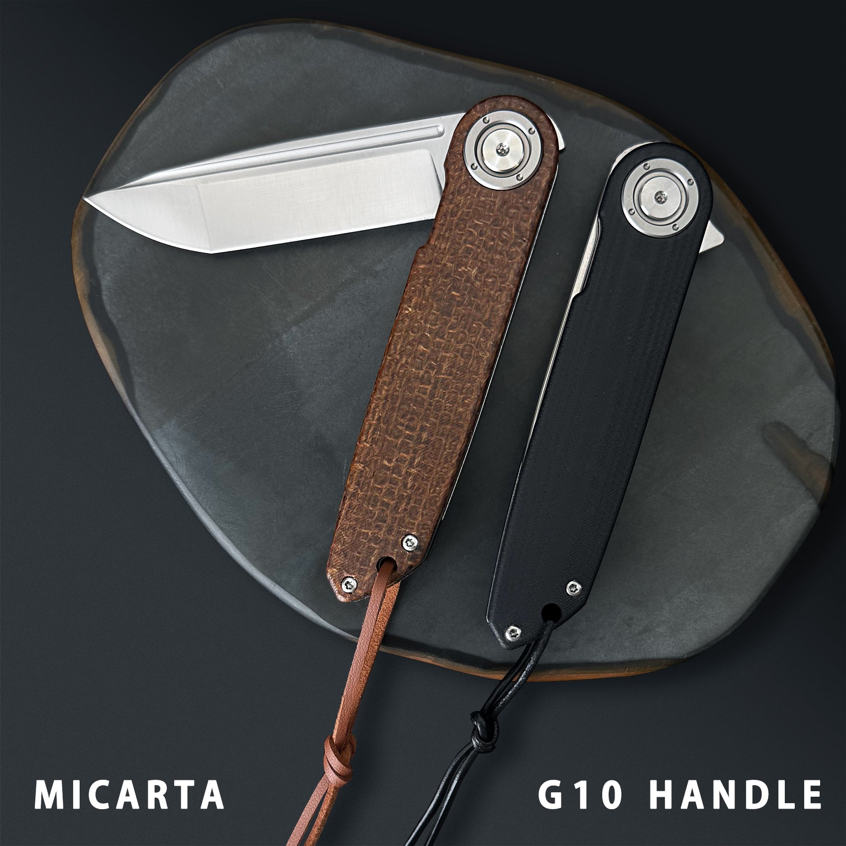 DRAGONSMILE Pocket Folding Knife, 3.5" 14C28N Blade edc Knife with G10 Handle